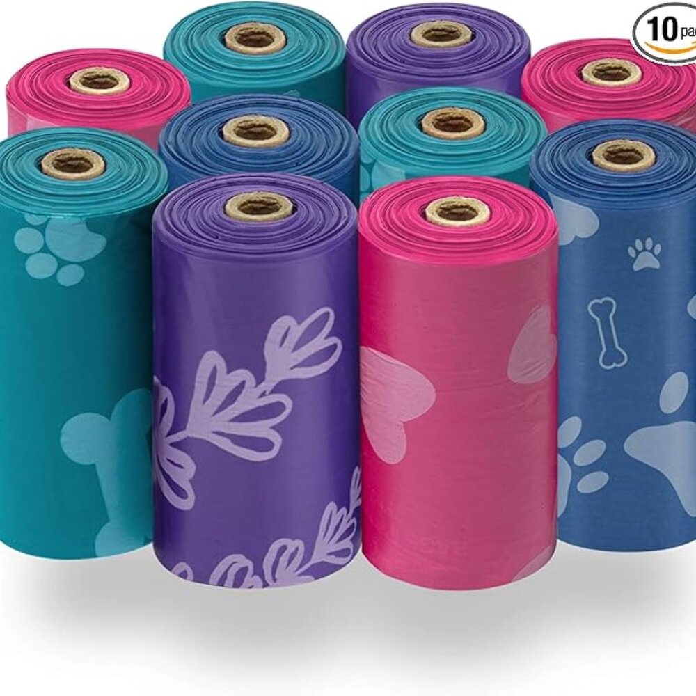 Best Pet Supplies Dog Poop Bags for Waste (150 Bags) Refuse Cleanup, Doggy Roll